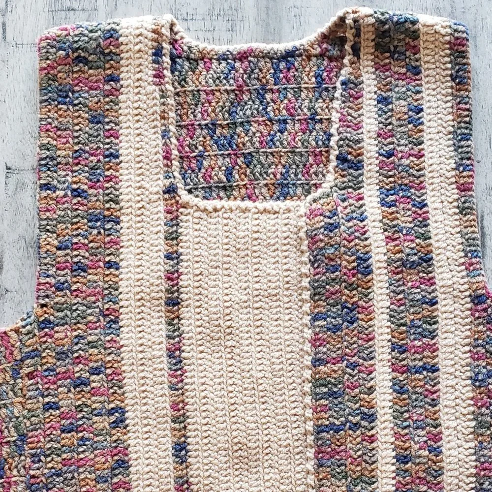 Handmade Crochet Multicolor Vest - Picture 4 of 9